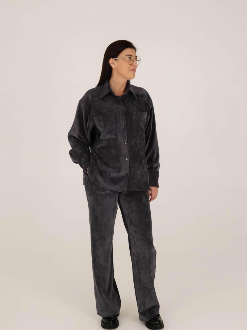 Oversized velveto marškiniai