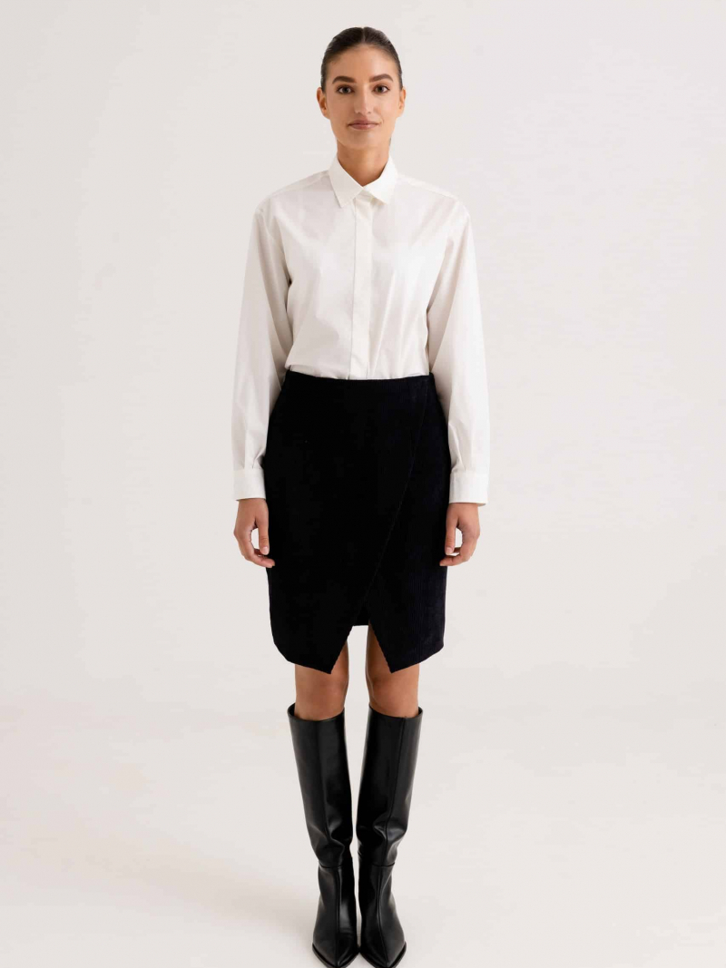 Velvetinis pieštuko formos sijonas