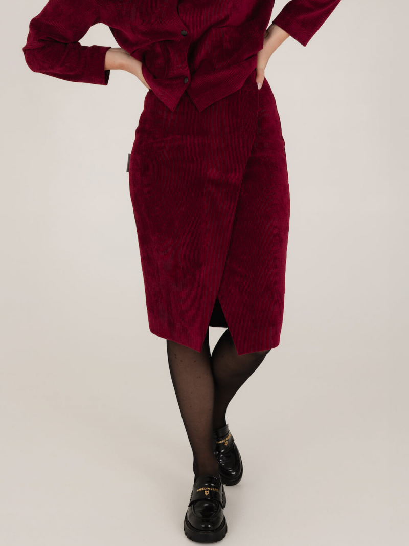 Midi pieštuko stiliaus sijonas paaukštintu liemeniu