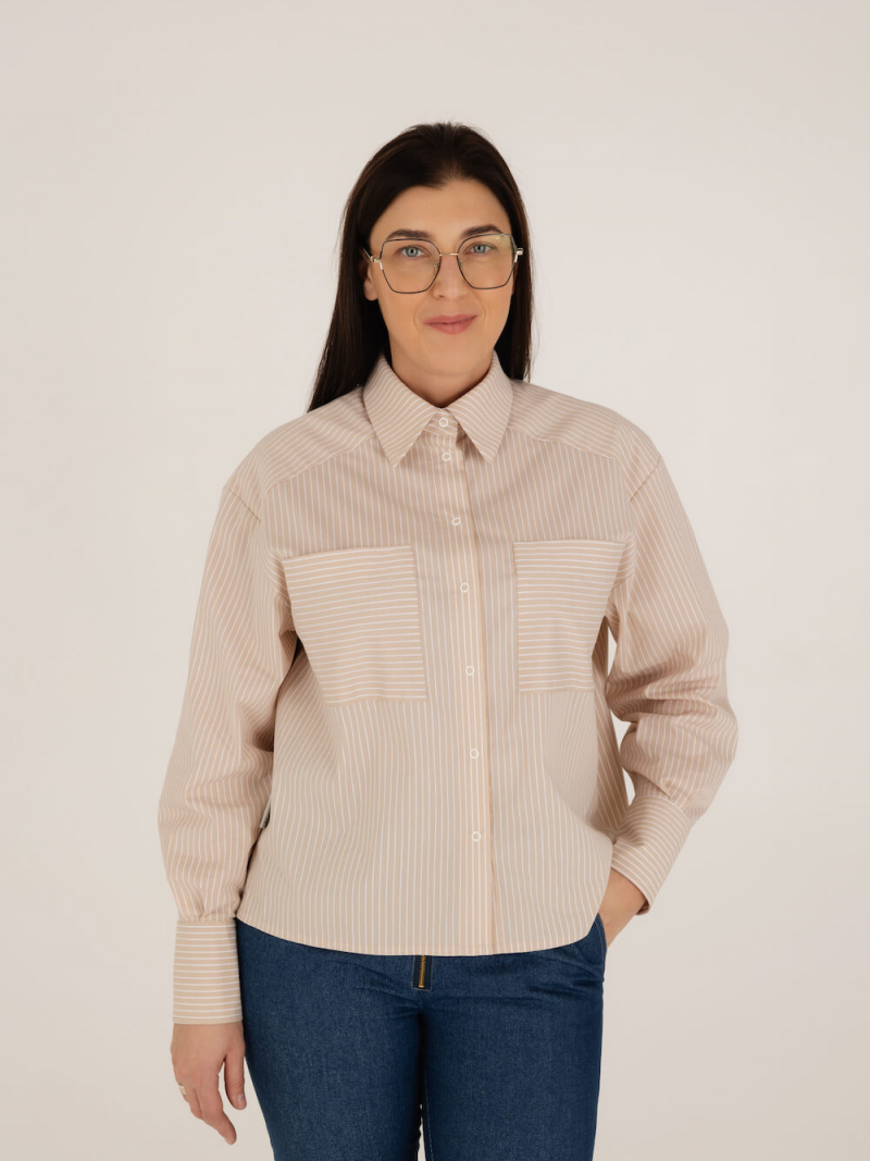 Dryžuoti medvilniniai marškiniai